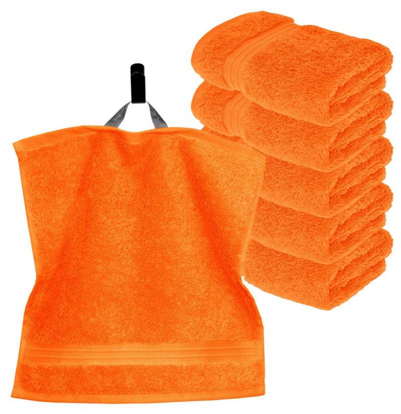 Lashuma Seiftuch Linz, (Set, 6-St), Flauschige Gästetücher in Orange 30x30 cm von Lashuma