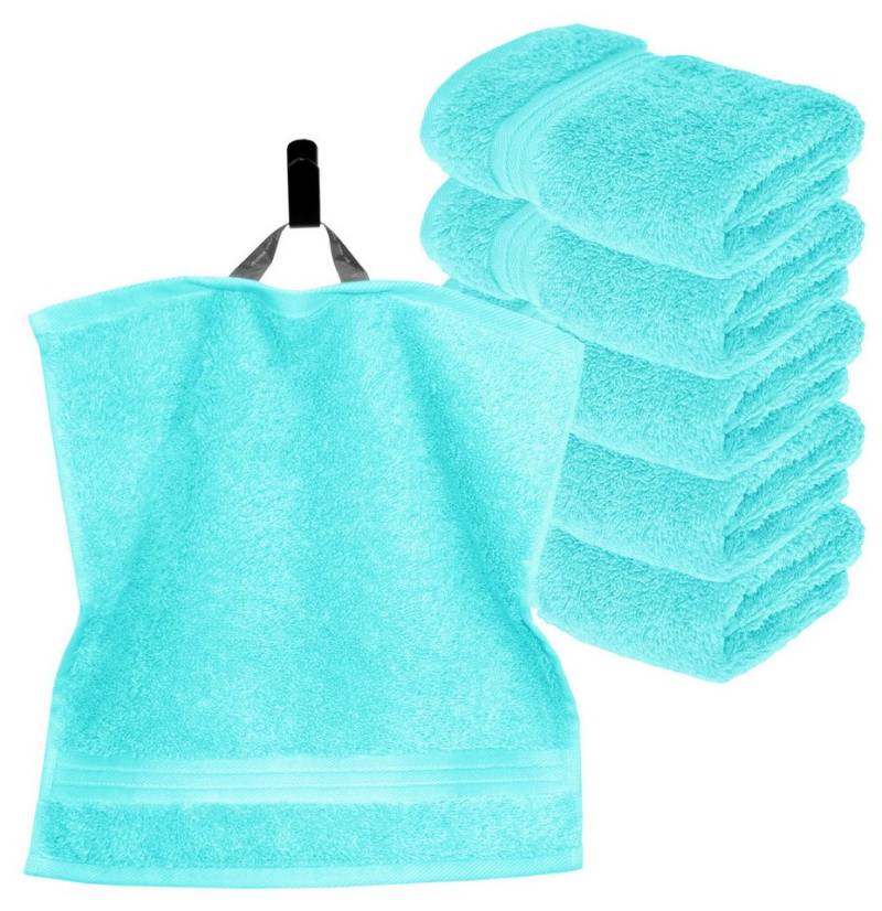 Lashuma Seiftuch Linz, (Set, 6-St), Unifarbene Gästetücher in Türkis 30x30 cm von Lashuma