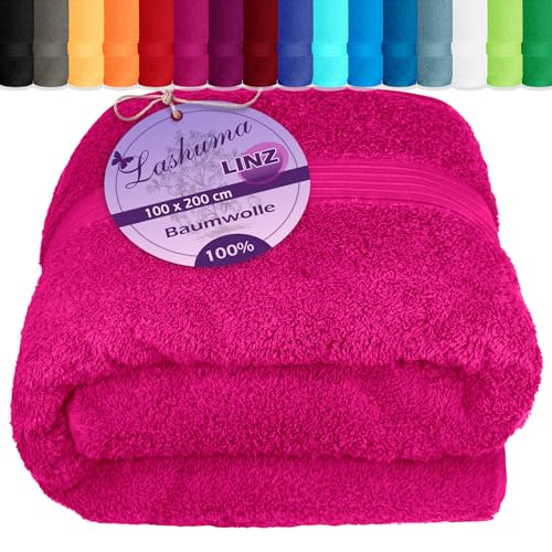 Lashuma Strandhandtuch Damen Farbe: Purpur, Saunahandtuch 100x200, Liegetuch aufsaugend Linz von Lashuma