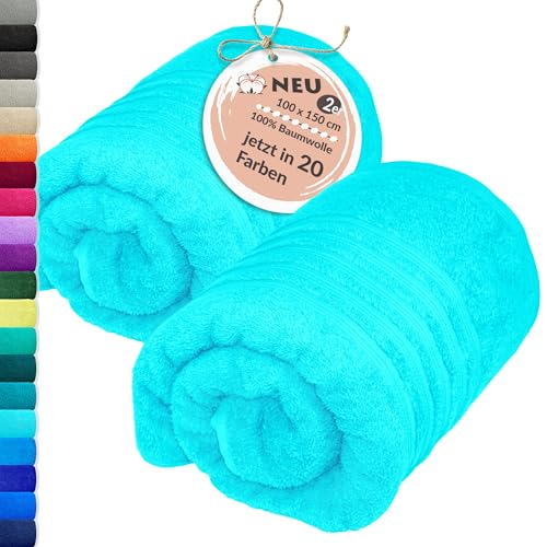 Lashuma Badehandtuch Damen türkis 100x150 cm, London 2er Set Frottee Handtücher XXL Lashuma Badehandtuch Damen türkis 100x150 cm, London 2er Set Frottee Handtücher XXL von Lashuma