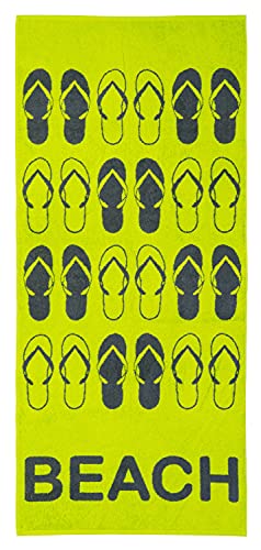 Lashuma Strandhandtuch Flip Flops, Duschhandtuch groß 70x160 cm, Handtuch Grün mit Motiv von Lashuma