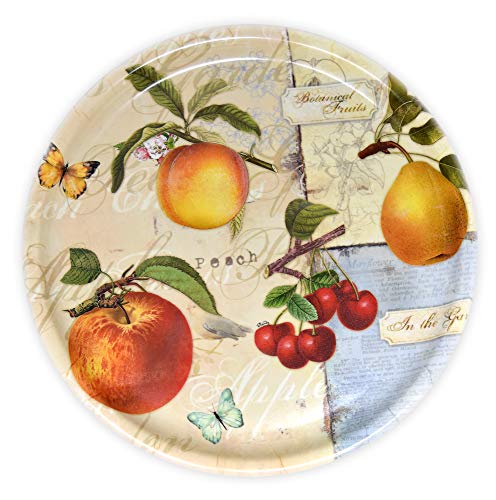 Lashuma großes Serviertablett Rund 40 cm Ø, Gastrotablett aus Italien Motiv: Apfelgarten von Lashuma