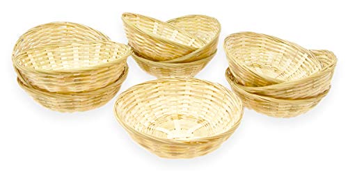 Lashuma Vorteilpack 60 Stück Runde Bambuskörbchen Korb von Lashuma