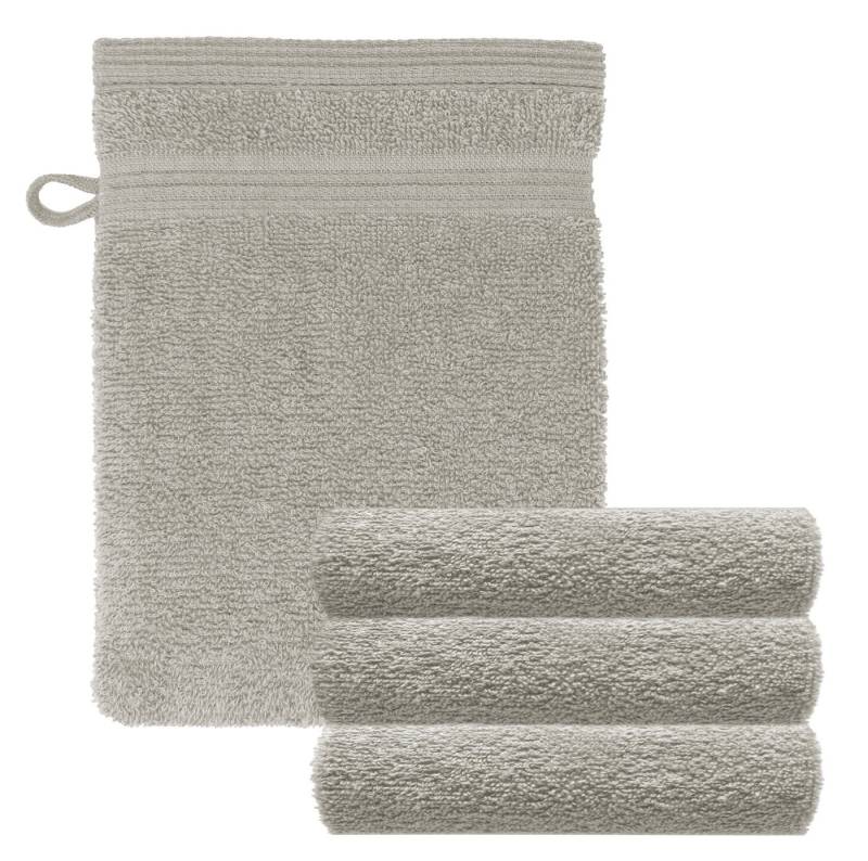 Lashuma Waschhandschuh London, (Set, 4-St), Saugstarkes Handtuchset grau 16x21 cm von Lashuma
