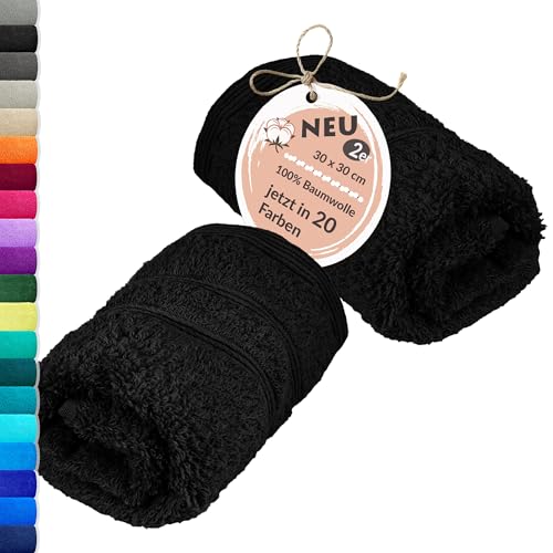 Lashuma Waschlappen Baby 30x30 cm, London 2er Set Seiflappen Schwarz, Weich und Saugfähig, Perfekt Kinder, Gäste und Gesicht Lashuma Waschlappen Baby 30x30 cm, London 2er Set Seiflappen Schwarz, Weich und Saugfähig, Perfekt Kinder, Gäste und Gesicht von Lashuma