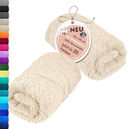 Lashuma Waschlappen Baby 30x30 cm Natur London 2er Set aus Baumwolle, Weiche Frottee Waschlappen für das Gesicht und Kinder Lashuma Waschlappen Baby 30x30 cm Natur London 2er Set aus Baumwolle, Weiche Frottee Waschlappen für das Gesicht und Kinder von Lashuma