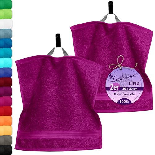 Lashuma Waschlappen Lila - Orchidee, Linz 2er Set Gästehandtücher klein 30x30 cm Lashuma Waschlappen Lila - Orchidee, Linz 2er Set Gästehandtücher klein 30x30 cm von Lashuma