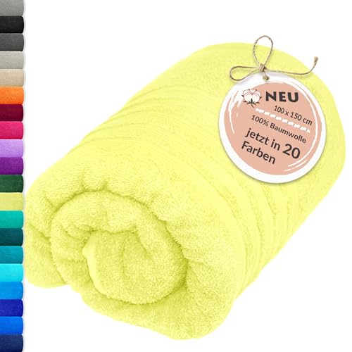 Lashuma XXL Badehandtuch 100x150 cm - Grün Anis, London Duschtuch Luxus 100% Baumwolle, Ideal für den Urlaub, Strand und Zuhause, Weich und Saugfähig von Lashuma