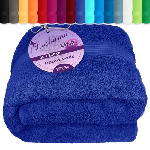 Lashuma Saunahandtuch 85x220 cm Königs Blau, Linz großes Saunatuch lang, XXL Badehandtuch für Herren, Wellness, Poolliege und Strand Lashuma Saunahandtuch 85x220 cm Königs Blau, Linz großes Saunatuch lang, XXL Badehandtuch für Herren, Wellness, Poolliege und Strand von Lashuma