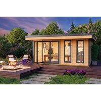 LASITA MAJA Gartenhaus "DOMEO 8 NATUR/ANTHRAZIT", (Set), Fundamentmass 5000 x 4000, Naturbelassen von Lasita Maja