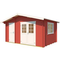 LASITA MAJA Gartenhaus "Keila 28" Blochbohlenhaus 34mm 2-Raum, Fundamentmass 4250x2800, Schwedenrot von Lasita Maja