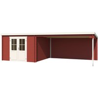 LASITA MAJA Gartenhaus "St. Louis, Schwedenrot" mit Anbau von Lasita Maja