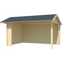 LASITA MAJA Gartenhaus "Unterstand/Lounge San Diego", Unterstand / Lounge 34mm, Fundamentmass 4250x3000, Naturbelassen von Lasita Maja