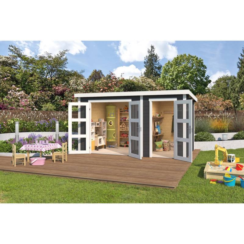 Lasita Holz-Gartenhaus Zambezi XL Carbongrau 400 cm x 259,7 cm Lasita Holz-Gartenhaus Zambezi XL Carbongrau 400 cm x 259,7 cm von Lasita