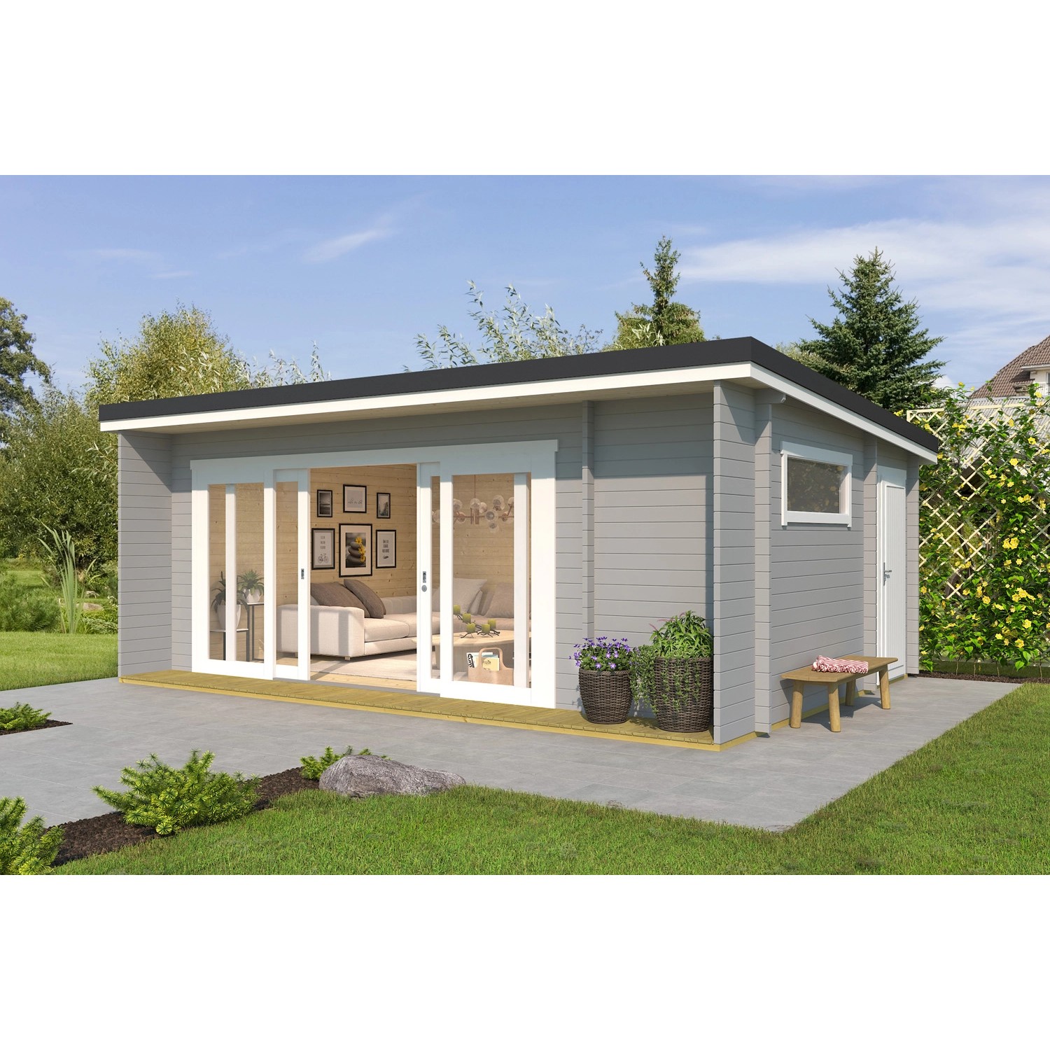 Lasita Maja Gartenhaus Java Lichtgrau 608 cm x 390 cm Lasita Maja Gartenhaus Java Lichtgrau 608 cm x 390 cm von Lasita