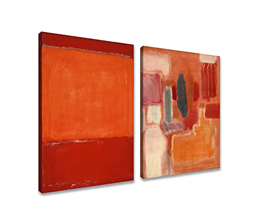 2 Piece Mark Rothko Leinwandbilder Kunstdruck Bilder Reproduktion Leinwanddruck Bilder Leinwand Gemälde Wanddekoration gerahmt fertig zum Aufhängen（30x45cm12x18inchx2,Gerahmt) von Lasite