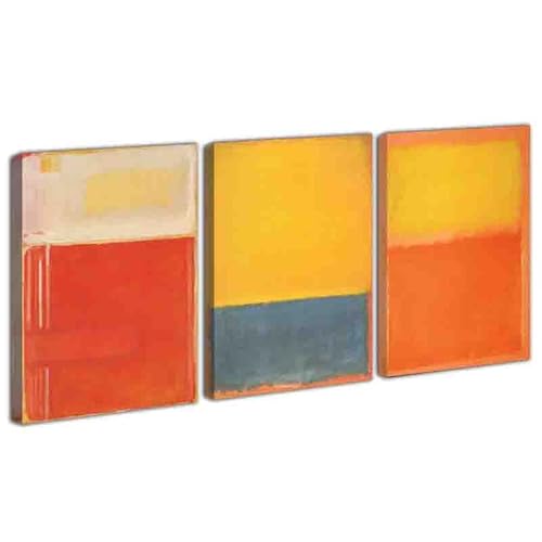 Lasite 3Pcs Mark Rothko Leinwandbilder Kunstdruck Bilder Reproduktion Leinwanddruck Bilder Leinwand Gemälde Wanddekoration gerahmt fertig zum Aufhängen（40x60cm） 16x24inch,Gerahmt von Lasite