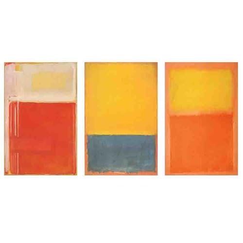 Lasite 3Pcs Mark Rothko Leinwandbilder abstrakt Kunstdruck Bilder Reproduktion Leinwanddruck Bilder Leinwand Gemälde Wanddekoration Wandbild（55x83cm） 22x33inch,Ungerahmt von Lasite