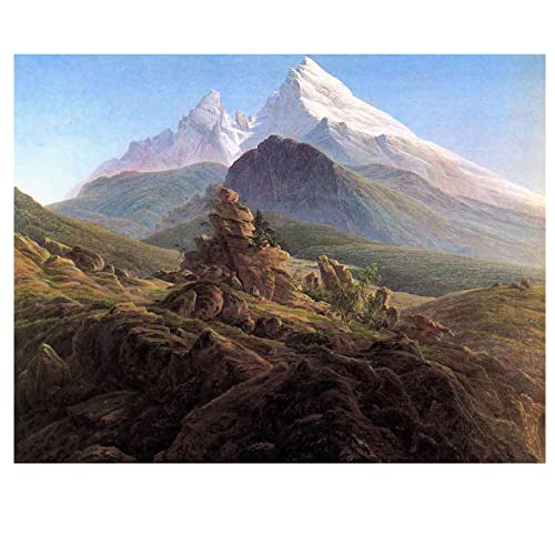 Caspar David Friedrich《Unbenannt》Leinwandbilder Kunstdruck Bilder Reproduktion Leinwanddruck Bilder Leinwand Gemälde Wanddekoration Wandbild(Ungerahmt,（80x104cm）31x41inch) von Lasite