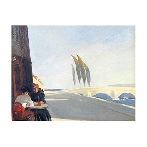 Lasite Edward Hopper《Bistro》Leinwandbilder Kunstdruck Bilder Reproduktion Leinwanddruck Bilder Leinwand Gemälde Wanddekoration fertig Realistisch(（60x78cm） 24x31inch,Ungerahmt) von Lasite