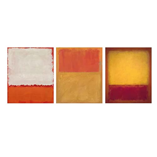 Lasite 3 Stück Mark Rothko Bunt Leinwandbilder abstrakt Kunstdruck Bilder Reproduktion Leinwanddruck Bilder Leinwand Gemälde Wanddekoration Wandbild（50x60cm） 20x24inch,Ungerahmt von Lasite