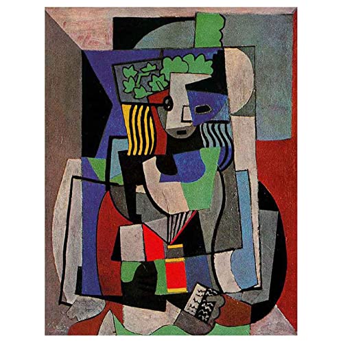 Lasite Pablo Picasso《Der Student》Leinwandbilder Abstrakt Kunstdruck Bilder Reproduktion Leinwanddruck Bilder Leinwand Gemälde Wanddekoration Wandbild（85x111cm） 33x44inch,Ungerahmt von Lasite