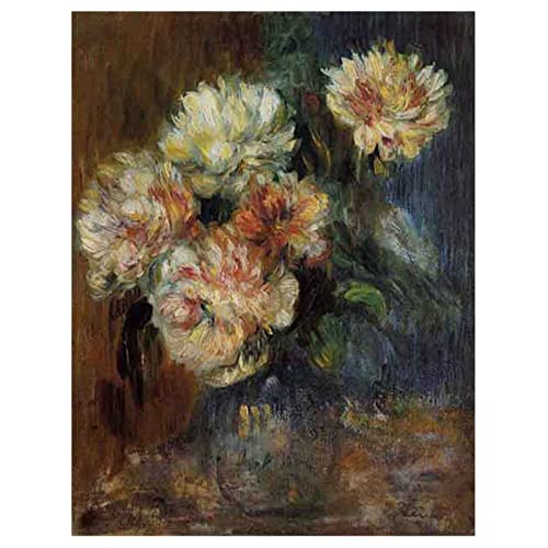 Lasite Pierre-Auguste Renoir《Vase mit Pfingstrosen》Leinwandbilder Abstrakt Kunstdruck Bilder Reproduktion Leinwanddruck Bilder Leinwand Gemälde Wanddekoration Wandbild(Ungerahmt,80x104cm31x41inch von Lasite