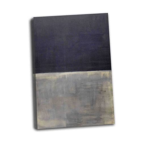 Lasite Mark Rothko《Schwarz auf Grau》 Leinwandbilder Kunstdruck Bilder Reproduktion Leinwanddruck Bilder Leinwand Gemälde Wanddekoration gerahmt fertig zum Aufhängen（70x100cm） 28x39inch,Gerahmt von Lasite