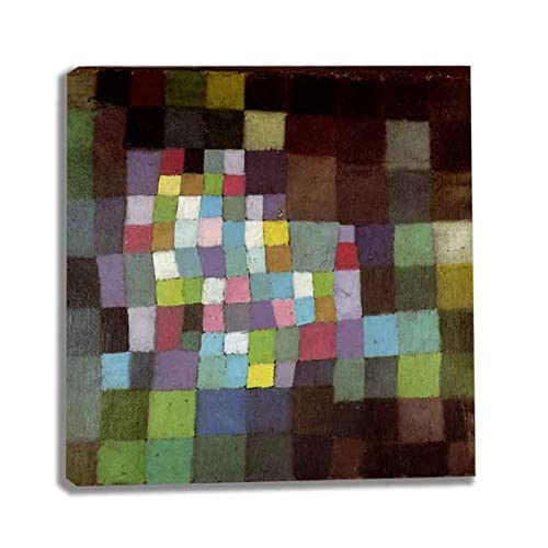 Paul Klee《Abstraktion 》Leinwandbilder Kunstdruck Bilder Reproduktion Leinwanddruck Bilder Leinwand Gemälde Wanddekoration gerahmt fertig zum Aufhängen（45x45cm）18x18inch,Gerahmt) von Lasite