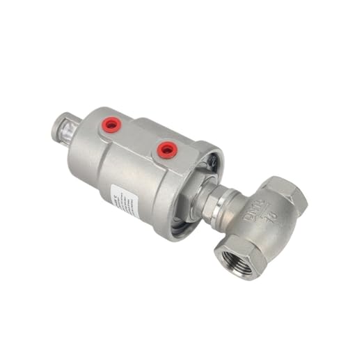 1 stück 1/2 "Edelstahl T Typ Pneumatische Gewinde Kugelventil Winkel Sitz Wasser DN15 Taille Trommel(Double Acting) von Lasitech