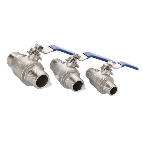 1 stück 304 Edelstahl Zwei Stück Kugelhahn 1/4 3/8 1/2 "3/4" 1 "2" BSP Männlich X Gewinde Wasser Gas Öl Schalter Fitting Adapter(1-1l4) von Lasitech