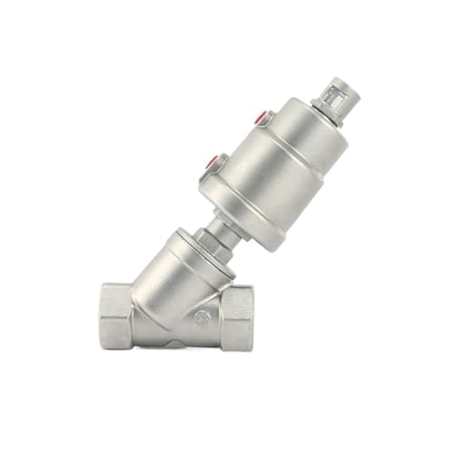 1pc DN15 Edelstahl Pneumatische Antrieb Winkel Sitz Ventil 16bar for Dampf Gas Öl Normal Geschlossen(Double Acting) von Lasitech