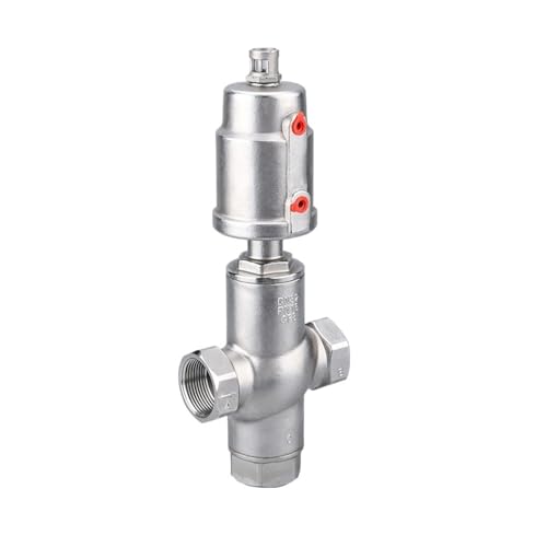 1pc DN32 3 Weg Pneumatische Sitz Ventil 16bar Normalerweise Geschlossen Antrieb Winkel Ventile for Dampf Gas Öl(Single) von Lasitech