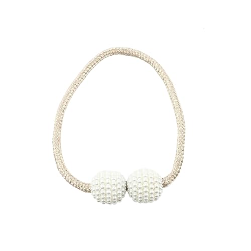2PCS Perle Magnetische Vorhang Clip Halter Krawatte Zurück Schnalle Clips Hängen Ball Decor Zubehör(Beige,1PC) von Lasitech