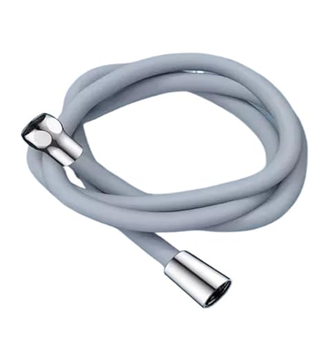 1 stück 1,5/2 M Silikon Duschkopfschlauch Latex Leistungsstarke Flexible Rohr Anti-Wicklung Hochdruck Dusche Rohr Bad zubehör(Light Grey,1.5M) von Lasitmerh
