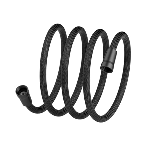1 stück 1,5/2 Meter Flexibler Brauseschlauch GI/2 Anti-Wicklung Handheld Badezimmer Rohr Wasserbad Nylonrohr Zubehör(Black-2Meter) von Lasitmerh