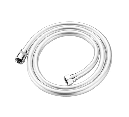 1 stück 1,5 M Silber Schwarz Grau Weiß PVC Brauseschlauch Universal Flexible Anti Wicklung Explosion-proof Wasser Rohr Bad Rohr(Silver) von Lasitmerh