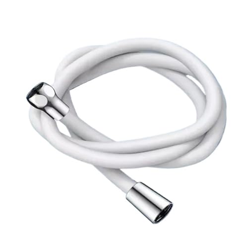 1 stück Verbesserte 1,5/2 M Silikon Duschkopf Schlauch Flexible Anti-Wicklung Rohr Hochdruck Leistungsstarke Rohr Bad zubehör(White,2M) von Lasitmerh