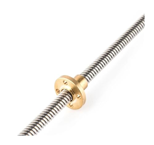 1 stücke T10 Blei Schraube OD 10mm 2/3/4/6/8/10/12/14mm Länge 100-500mm Mit Messing Mutter for 3D Drucker(Lead 8mm (Pitch 2mm),100mm) von Lasitmerh