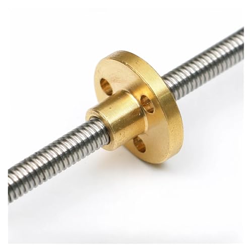 1PC for CNC 3D Drucker Trapez Stange T5 Blei Schraube Gewinde 5mm Blei Länge100/600mm Mit messing Mutter(Pitch 1mm Lead 2mm,300mm) von Lasitmerh