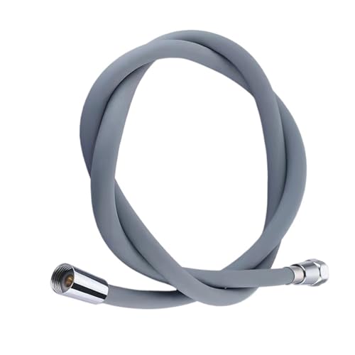 1pc Weiche Silikon Flexible Dusche Schlauch Anti-Wicklung 1,5 M/2M Badezimmer Rohr Hochdruck Verlängerung Schwarz kopf Rohr(Szary,200CM) von Lasitmerh