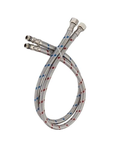 2 STÜCKE Badschlauch Edelstahl Flexible Sanitärrohre Becken Wasserhahn Heißes Und Kaltes Wasser Küchenspüle G1/2 G3/8 G9/16(G1-2,80cm) von Lasitmerh