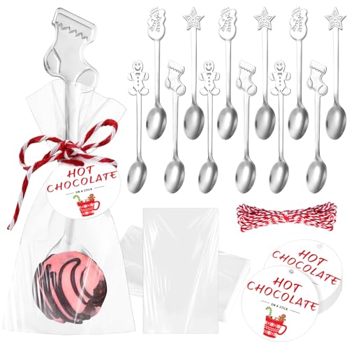 Lasnten 12 Sets Weihnachtslöffel für heiße Schokolade, Edelstahl, Tee, Kaffee, Weihnachten, Rührlöffel, Geschenk und Beutelanhänger und Seil für heiße Kakaobarzubehör Lasnten 12 Sets Weihnachtslöffel für heiße Schokolade, Edelstahl, Tee, Kaffee, Weihnachten, Rührlöffel, Geschenk und Beutelanhänger und Seil für heiße Kakaobarzubehör von Lasnten