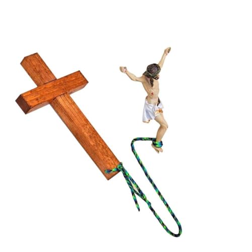 Laspi Einzigartige religiöse Kunstwerk, Bungee-Jumping, Jesus-Kreuz, handgefertigte Holz-Skulptur, dekorative Ornamente, Wanddekorationen, christliche Stücke von Laspi
