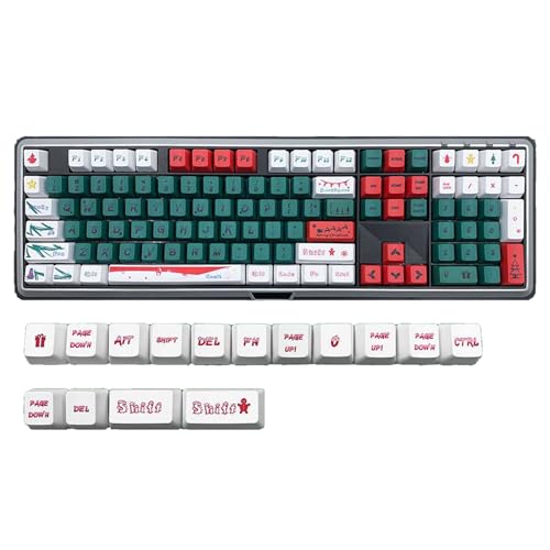 Laspi Weihnachtsthema Tastaturtastenkappen DIY PBT DyeSublimation Tastenkappen Für Mechanische Tastaturschalter OEM Profil 123PCS Festliches Tastaturzubehör Feiertagsthema Tastenkappen Festliche von Laspi