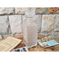 Vintage Glas Dekanter, Klarer Hobnail Dekanter Mit Stopper, Glasschliffener Retro von LastVintageStorage