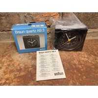 Seltene Vintage 1980Er Braun Quarz Schwarz Analog Uhr Modell Ab3 Made in Germany Neu Box von LastWordThreads