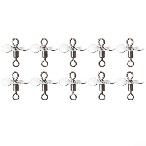 1020pcs Fishing Propeller Blade Turbo Spinner Blades Kit for DIY Fishing Lure Hook Bait Accessories Metal Components for Effective Fishing (10pcs Silver S) von Lastdaytime