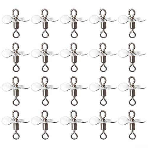 1020pcs Fishing Propeller Blade Turbo Spinner Blades Kit for DIY Fishing Lure Hook Bait Accessories Metal Components for Effective Fishing (20pcs Silver S) von Lastdaytime