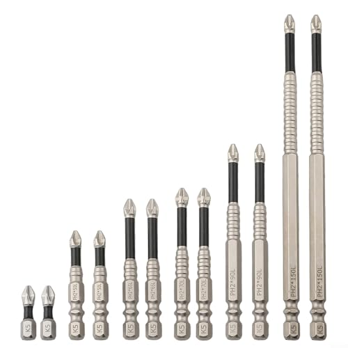 12-teiliges magnetisches Schraubendreher-Bit-Set, PH2, legierter Stahl, lange Bohrer mit rutschfesten Zähnen, geeignet für Elektro-, Hand- und Treiber 12-teiliges magnetisches Schraubendreher-Bit-Set, PH2, legierter Stahl, lange Bohrer mit rutschfesten Zähnen, geeignet für Elektro-, Hand- und Treiber von Lastdaytime